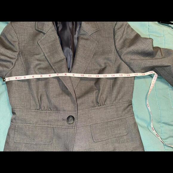 Nine West Women's Blazer Size 4 Gray One-Button Suit Jacket Business Career - Picture 6 of 9